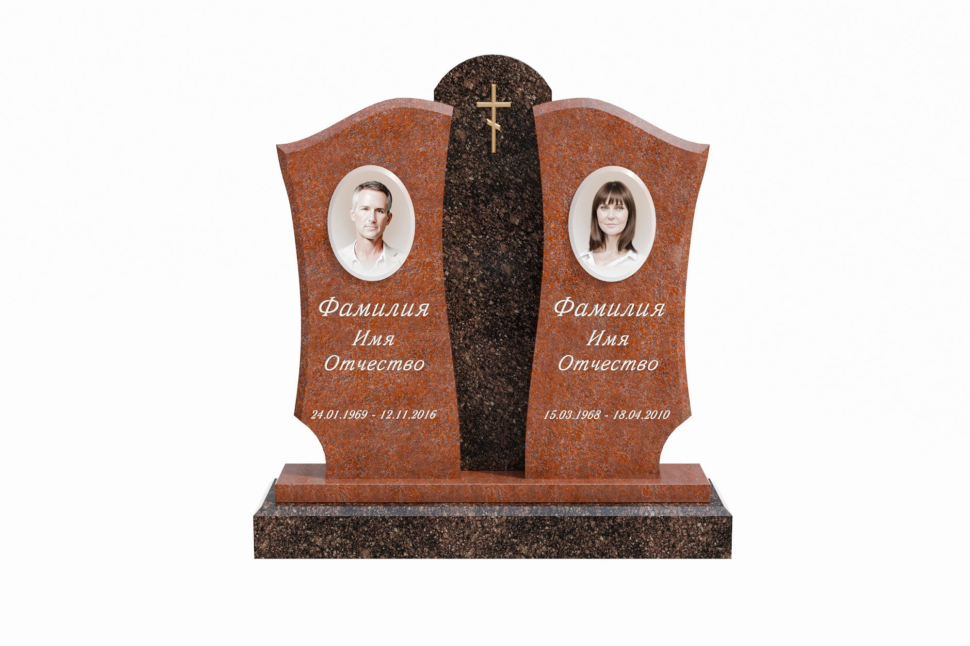 Двойной памятник с центральной консолью — модель №244