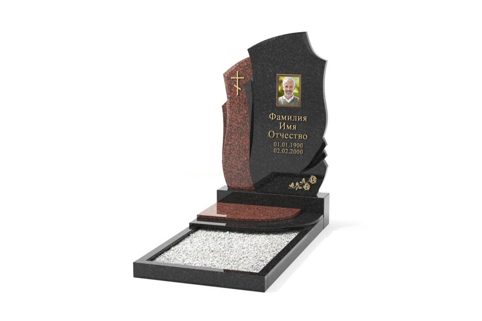 Оригинальный памятник с фигурными стелами — модель №290