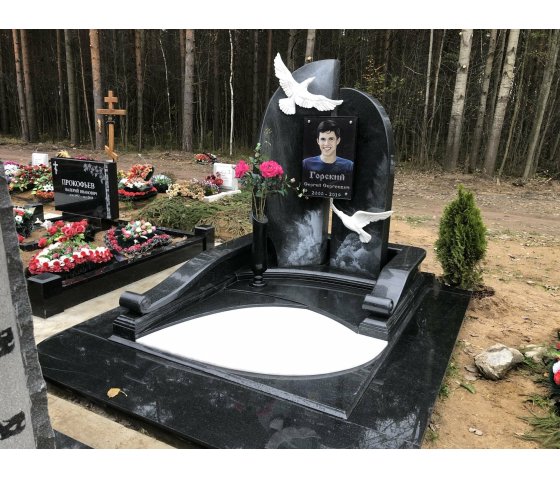 Готовый памятник Памятник с мраморными чайками